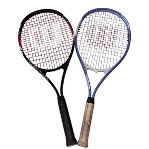 Wilson Tennis Racket Lot of 2- Fusion XL 4 3/8 & Triumph V-Matrix 4 1/4
